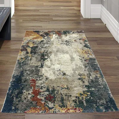 Produktbild von Moderner Teppich mit abstraktem Design | pflegeleicht | mehrfarbig Größe - 80 x 150 cm