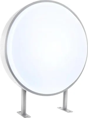 Zdjęcie produktu dla Kaseton LED – dwustronny okrągły znak ścienny – 50,8 cm – 10 W – wodoodporny (IP67) – do zastosowania na zewnątrz w sklepach, restauracjach i salonach – biały