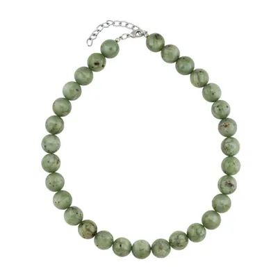 Produktbild von Kette 14mm Rundperle grün-braun-seide