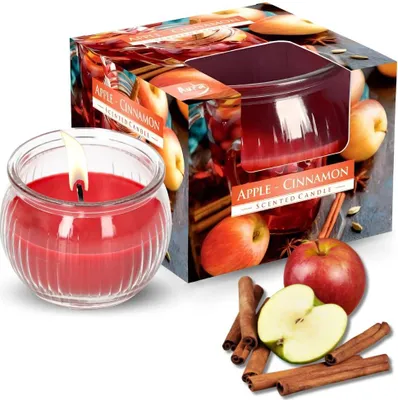 Produktbild von Bispol Aura-Duftkerze im Glas - Apfel-Zimt, 80g