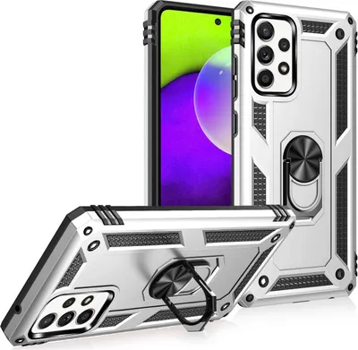 Obrázek produktu pro NALIA Ring pouzdro na mobilní telefon pro Samsung Galaxy A52 5G / A52 / A52s 5G, Kickstand Case Silver