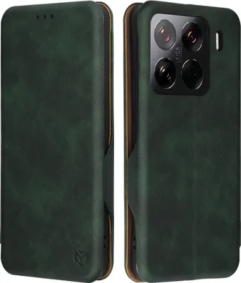 Produktbild von Techsuit Safe+ Book Wallet Klapphülle für Xiaomi 15 Pro - Dunkelgrün