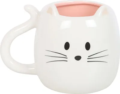 Obrázok produktu pre Niečo iné - Hrnček na kávu, v tvare mačky SD10579 (jedna veľkosť) (biely)