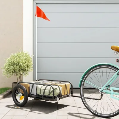 Immagine prodotto di vidaXL Rimorchio per biciclette Nero 122x53x31 cm Ferro