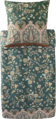 Produktbild von Bassetti Satin-Bettwäsche-Garnitur INDIAN ROSES Farbe V1 VERDE Größe 135x200+80x80