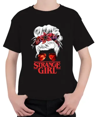 Zdjęcie produktu dla Koszulka dziecięca Uni Strange Girl Stranger Fan Demogorgon Bandana Sunglasses, czarny, 116