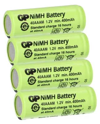 Produktbild von 4x GP Akku 2/3 AAA 1,2V / 400mAh GP40AAAM Micro NiMH Akku Höhe 29,7mm