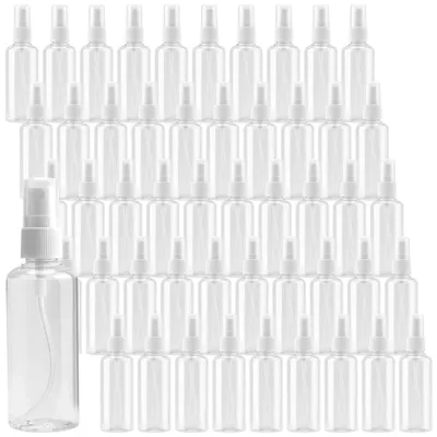 50 Stück 50 ml Plastik-Sprühflaschen, durchsichtig, nachfüllbar