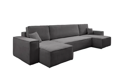 Produktbild von VENASI HUGO U-FORM Ecksofa mit Schlaffunktion und Bettkasten Sofa U Form Eckcouch Schlafsofa GRAU