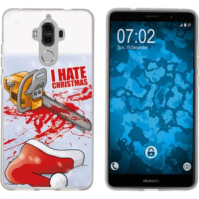 Produktbild von PhoneNatic Case kompatibel mit Huawei Mate 9 Silikon-Hülle X Mas Weihnachten Hate X-Mas M8
