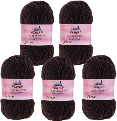 Produktbild von 5 x 100g Strickgarn Samet Soft Fine Chenille-Strickgarn Samtwolle flauschige
