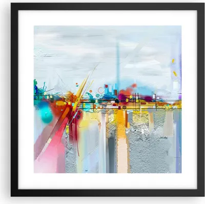 Produktbild von Gerahmtes Poster - Schwarzer Rahmen - Abstraktion modern - 40x40 cm - Wand Bild - Wanddeko - Wandbilder - Kunstposter - Wandposter - Bilderrahmen - Bilder - Kunstdruck - Wandbild - P2BAC40x40-4028