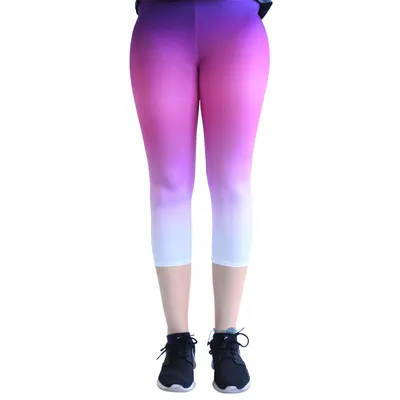 Produktbild von cosey - bedruckte bunte Capri-Leggins (Einheitsgröße) - Design Pink Ombré