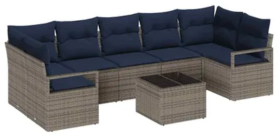 Immagine prodotto di vidaXL Set di divani 8 pezzi Grau Poly-Rattan