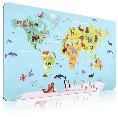 Image de Sous-main lavable avec carte du monde pour enfants