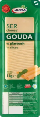 Zdjęcie produktu dla Ser Gouda w plastrach 1kg MLEKPOL