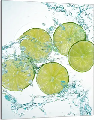 Produktbild von Herdabdeckplatte 40x52 Glaskeramikkochfeld Abdeckung Spritzschutz Glasplatte Deko Schneidebrett, Limette Wasser