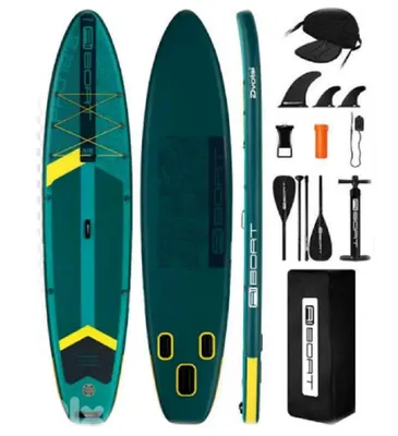 Immagine prodotto di Tavola da SUP COIL - Set SUP gonfiabile – Set completo da Stand Up Paddle - con pagaia - con pompa - custodia impermeabile per cellulare - stabile - 335 cm - 181 kg - verde
