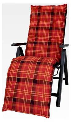 Produktbild von Auflage für Relaxliege Milano rot-gelb kariert 170x49x6 cm