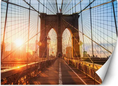 Produktbild von Vlies fototapete Brooklyn-Brücke 350x245 cm Feeby Blau inkl. Kleber einfache Montage