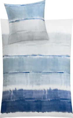 Produktbild von Kleine Wolke 6174773952 Bettwäsche Long Beach, Maße: 135 x 200 cm und 80 x 80 cm, Farbe: Taubenblau