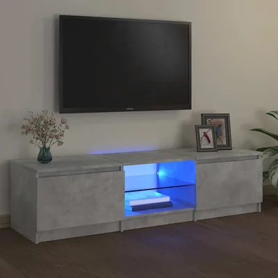 Produktbild von vidaXL TV-Schrank mit LED-Leuchten Betongrau 140x40x35,5 cm