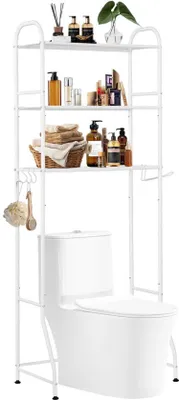 Produktbild von Azomor® Platzsparender Toilettenregal aus Edelstahl mit drei Ebenen und rutschfesten Füßen