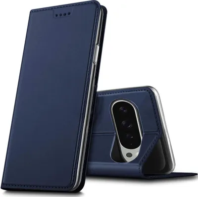 Produktbild von Conie Ultra Slim Klapp Tasche für Google Pixel 9 Pro Kartenfach Hülle Rundumschutz in Blau