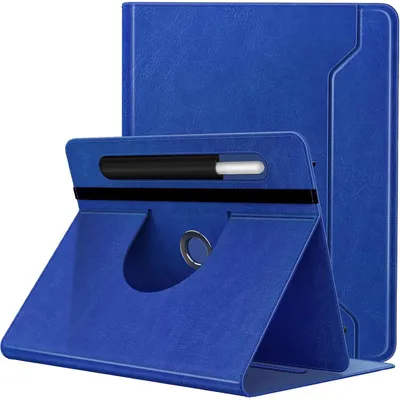Immagine prodotto di Custodia universale per tablet da 9-11 pollici, con tasca per la penna e supporto girevole a 360°, colore azzurro chiaro