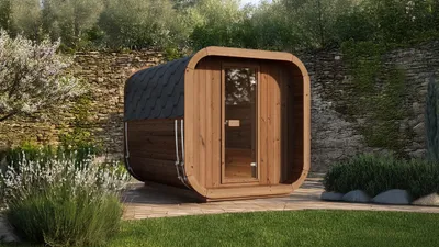 Produktbild von Saunahaus Weka Laadi 3 Thermowood ohne Ofen mit bronzierter Ganzglastüre