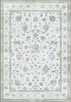 Produktbild von Waschbarer Teppich 120 x 170 cm, Blumenmuster, rutschfest, kurzflorig, für Wohnzimmer