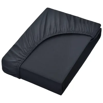 Produktbild von Jersey Spannbettlaken Spannbetttuch, 100% Baumwolle, 140x200cm, Schwarz