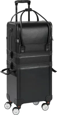 Produktbild von Comair Werkzeugkoffer Duo, schwarz 36x23,5x75cm auf Rollen m. abnehmb. Tasche Alu