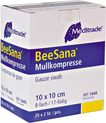Produktbild von SÖHNGEN Mullkompresse 1005517 10x10cm einzeln steril 25 St./Pack.