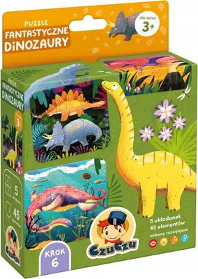 Zdjęcie produktu dla CzuCzu Puzzle Fantastyczna dinozaury 3+ - 9 układanek