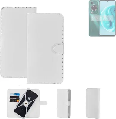 Produktbild von K-S-Trade Handy Hülle Schutz Hülle kompatibel mit Huawei Enjoy 70 Pro Cover Case Bookstyle Bumper weiß 1x