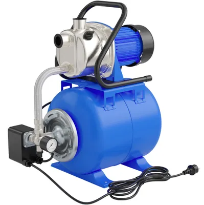 Produktbild von Wiltec Hauswasserwerk 1200W 3400l/h Hauswasserautomat mit Druckschalter und Membrankessel 19l Druckkessel Gartenpumpe Wasserpumpe Brauchwasserpumpe Regenwasserpumpe