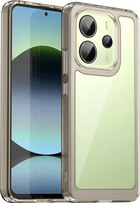 Produktbild von Schutzhülle für Xiaomi Redmi Note 14 4G Klar Rückseite Stoßfeste TPU Silikon Bumper Hülle Grau