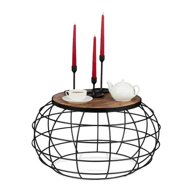 Produktbild von relaxdays Couchtisch Holz braun, schwarz 67,0 x 67,0 x 36,0 cm