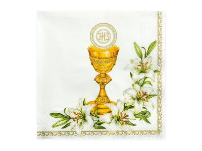 Produktbild von Kelchservietten, weiß, 33 x 33cm (1 Packung / 20 Stk.)