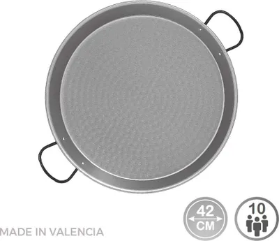 Image de Poêle Paella Acier Poli ø42cm Acier Poli, 10 Personnes, ø42cm - Vaello