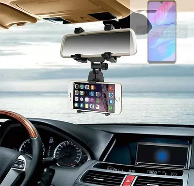 Produktbild von K-S-Trade Smartphone Halterung kompatibel mit Huawei P Smart S Rückspiegel Halterung schwarz Auto Halterung KFZ Halter