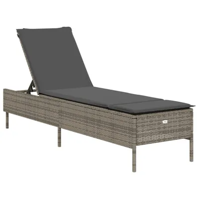 Produktbild von vidaXL Sonnenliege mit Auflage Grau Poly Rattan