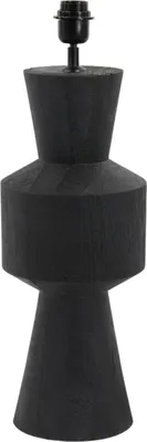 A black lamp base with a socket on top, shown against a white background.