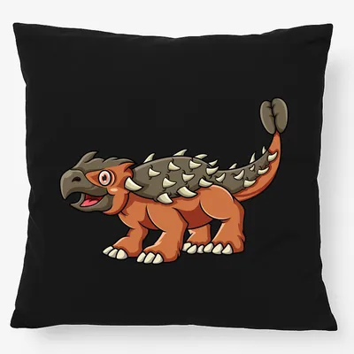 Produktbild von Huuraa Kissen Ankylosaurus Dinosaurier 40x40cm mit Füllung Black Baumwolle Dekokissen Geschenkidee
