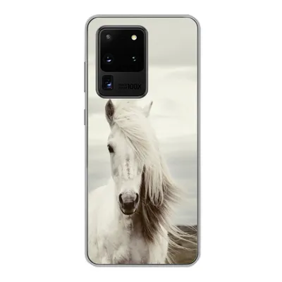 Produktbild von MuchoWow® Handyhülle Schutzhülle Hülle für Samsung Galaxy S20 Ultra Pferd - Strand - Mähne Silikon Softcase Handy Hülle - Karteninhaber