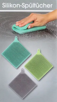 Produktbild von CLEANmaxx 3x Reinigungspad Reinigungsschwamm Spülschwamm Fusselbürste Silikon