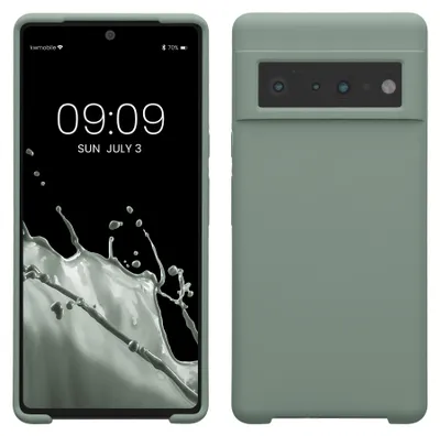 Produktbild von kwmobile Handyhülle für Google Pixel 6 Pro Hülle - Case Silikon - Kabelloses Laden - Schutzhülle Cover in Rainwashed Grün