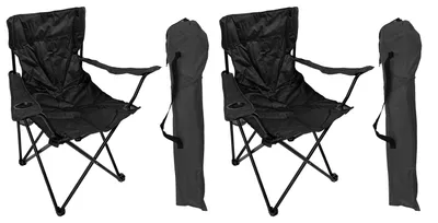 Image de fauteuil de pêche 2 places Chaise de pêcheur Chaise de régie Porte-boisson Sac noir