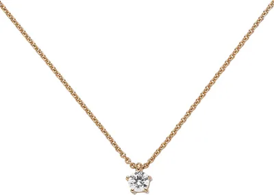 Produktbild von Collier Ankerkette mit Anhänger Solitär Diamant Brillant 585 Gold Rotgold, 45cm